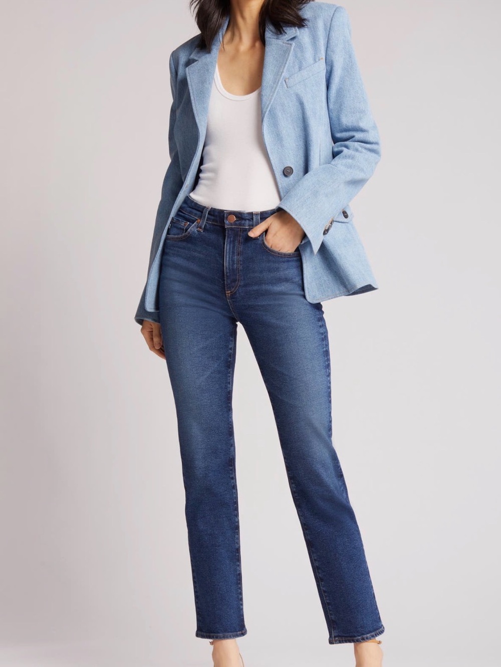 Ag Adriano Goldschmied Sage High-Rise Straight-Leg Jeans 24
